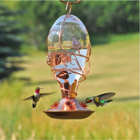 Perky-Pet Other - Perky-Pet Looking Lightly Tinted Glass Copper Pink 32oz Hummingbird Feeder